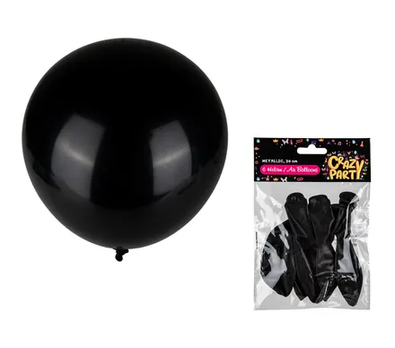 Balloons Helium 6Pc Metallic Black F-01 - Image 2