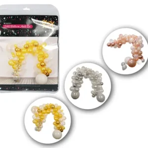 BALLOON ARCH DECOR PACK SIL/GLD/RGD 85PC