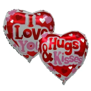 BALLOON A/FILL HUGS&KISSES V-LDAY 45cm