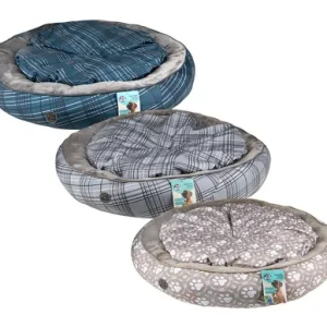 PET BED ROUND WITH REVERSE CUSHION 90cm