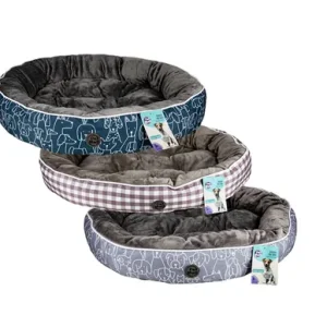 PET BED ROUND 70cm ASSORTED DESIGNS