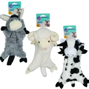 PET PUPPY TOY FARM ANIMAL CRINKLE ASST