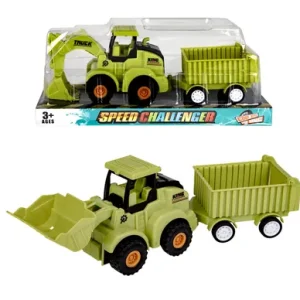 VEHICLE CONSTRUCTION W/TRAILER 24cm ASTD