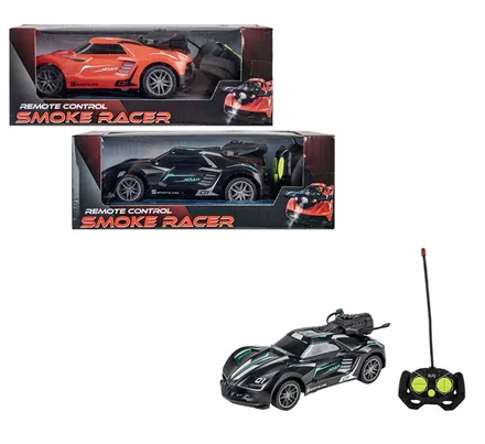 BATTERY OPERATED RC CAR W/SPRAY, 18cm