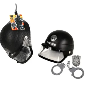 BOYS PLAYSET COMBAT POLICE HELMET & CUFF
