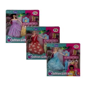 Doll Princess W/Boots+4Dresses+Acc 28cm