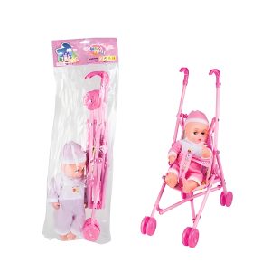 BABY DOLL 28cm W/SOUND & STROLLER