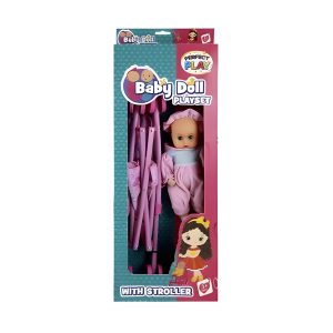 BABY DOLL WITH STROLLER IN BOX