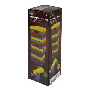 GAME WOOD TOWER COLOUR 48 PIECE W/DICE