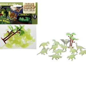 ANIMALS DINOSAUR 12PC GITD 5-6cm EACH