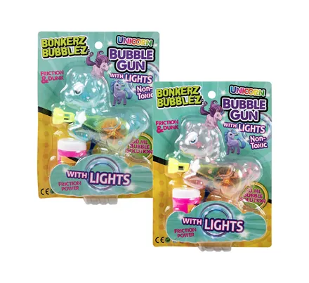 BUBBLE NOVELTY UNICORN GUN WITH LIGHT