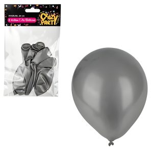 Balloons Helium 6Pc Silver F-01