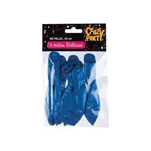 Balloons Helium 6Pc Metallic Blue F-01