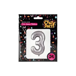 Balloon Helium Foil Silver 3 65cm  F-02