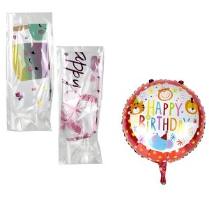 Balloon W/Stick Air Bday Asstd 45cm