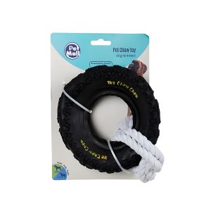 Pet Dog-Chew Tyre Large W/Rope