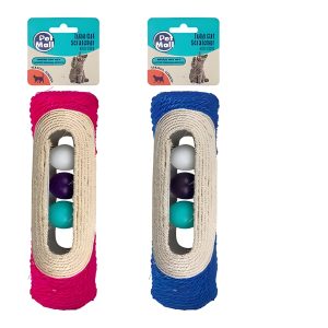 Pet Cat Scratch Toy Tube With Ball 28cm