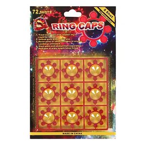 Gun Caps, Card Of 9 Rings