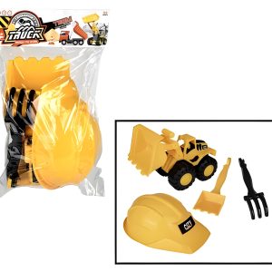 Boys Playset Constr Helmet&Vehicle Set