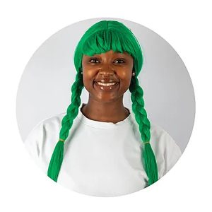 Dress-up Braided Green Wig